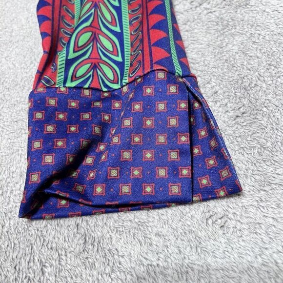 Gretchen Scott Dress Womens Small Mixed Pattern Sheath Blue Red Green 3/4 Sleeve - Picture 13 of 14